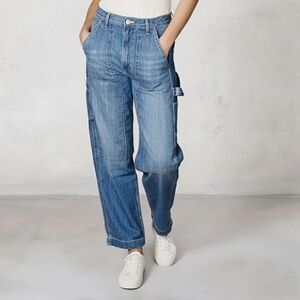 Edwin Denim Bailee Utility Pant Carpenter Workwear Jeans In Lost Medium Wash 31